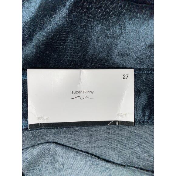 NWT 7 For All Mankind $189 size 27 The Ankle Supper Skinny Green Velvety Pants - Picture 7 of 12